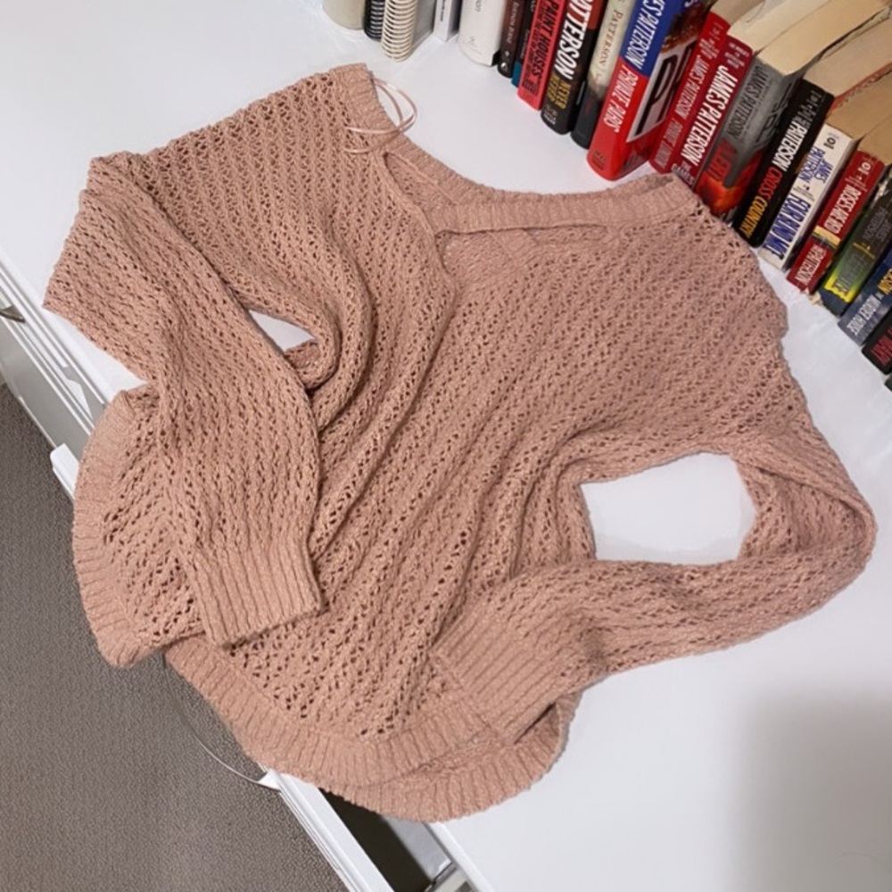 Pink Sweater (could be worn as off the shoulder)